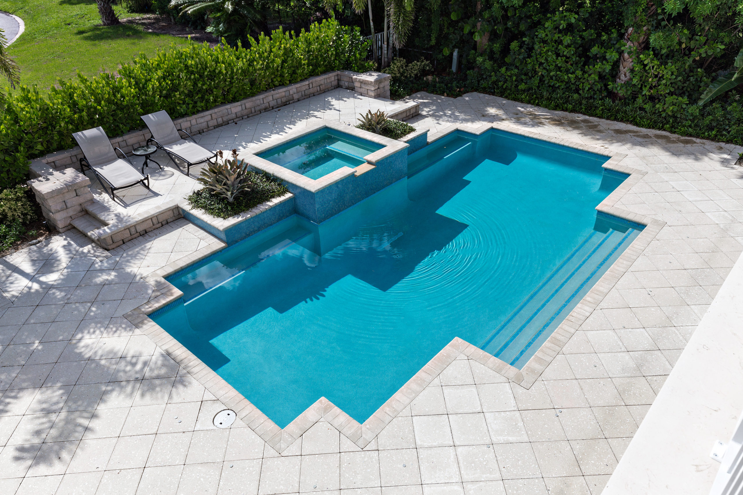 Rectangular Pool With Spa